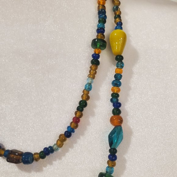Long Beaded Necklace Wrap Around Boho Lagenlook MCM Style Beachy Resort Mixed - Picture 6 of 6